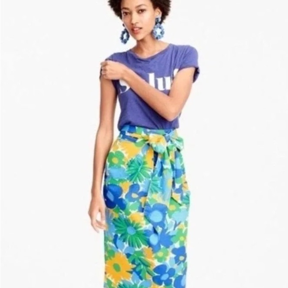 Floral Blue and Green Skirt